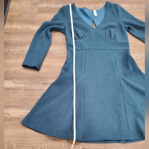 ✨️HP✨️ Free People Teal Hearstopper Fit and Flare Dress in size Medium - Picture 7 of 12